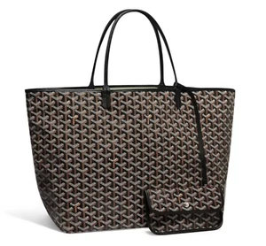❤️NEW AUTH GOYARD Saint Louis GM Large Black Tote Bag🔥RARE GIFT- PARIS, FRANCE - Picture 1 of 21