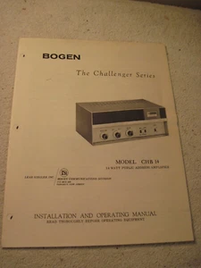Vintage 1962 Bogen Challenger CHB14 Röhrenverstärker Bedienungsanleitung Schaltplan - Bild 1 von 3