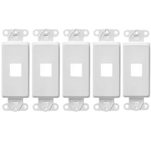 Placa de pared Keystone Jack blanca de 1 puerto inserción HDMIÂ RJ45 Cat6 Ethernet (paquete de 5) - Imagen 1 de 1