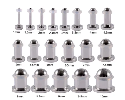 1mm-10mm Mirror Surface Bullet Cylinder Ear Plug Tunnel Piercing Expander Taper - Image 1 of 4