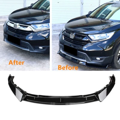 Gloss Black Fit For HONDA CR-V 2017-2019 CRV Front Bumper Lip Spoiler Splitter - Image 1 of 4