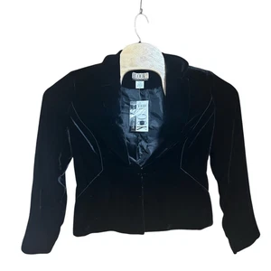 Blazer The Look Randolph Duke Lux taglia 10 nero vellutato nuovo con etichetta - Foto 1 di 5