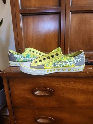 Ed Hardy Womens Limon Van Nuys 9 Shoes Sneaker Skater Tattoo Green Tiger Y2K - Image 1 of 4