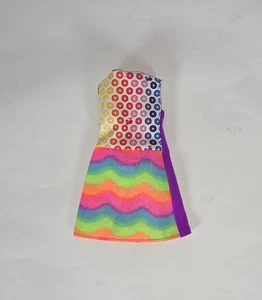 Mattel Barbie bambola vestito vintage adatto 11" bambola colori arcobaleno gancio anello chiuso - Foto 1 di 3