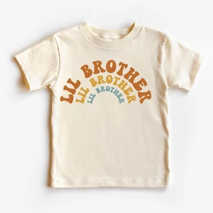 Retro Lil Brother Little Bro Siblings Family Shirt - Brother Tee - Picture 1 of 6