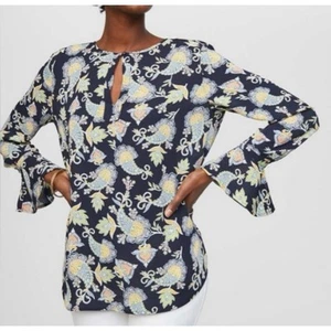 Blusa Top Loft Paisley Campana Mangas Boho Campesina XL - Imagen 1 de 9