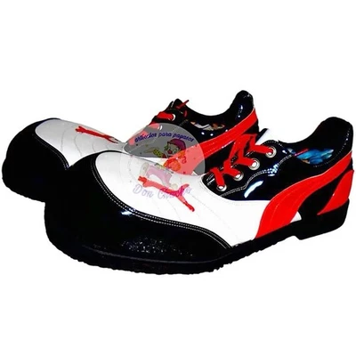 Zapatos Payaso Profesionales Mexicanos Negros Rojos Zapato Para Payaso Hechos en México Foto 1 de 3