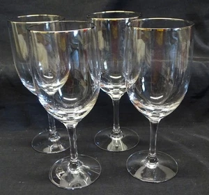 4 copas de agua Fostoria Invitation 7" platino adorno EE. UU. - Imagen 1 de 5