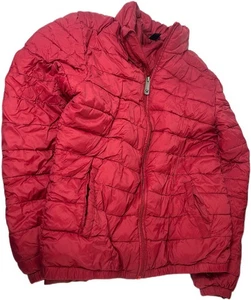True Religion Light Puffer zip up Jacket Mens Large Red Quilted y2k - Picture 1 of 8