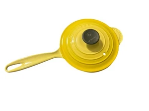 Vintage Le Creuset 1-1/4 Quart Iron Handle Precision Pour Saucepan #16 Yellow - Picture 1 of 9