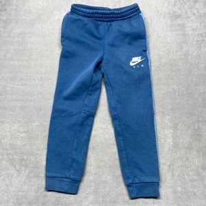 Nike Air Sweatpants Kids 5-6 Years Blue Fleece Lined Sportswear Elastic Waist - Picture 1 of 10