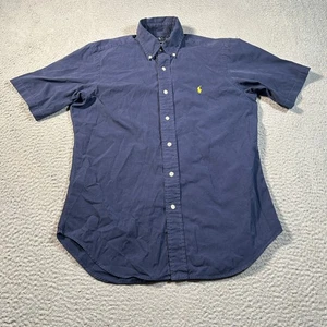Camisa Polo Ralph Lauren Para Hombre Pequeña Calce Clásico Manga Corta Con Botones Azul Marino - Imagen 1 de 7