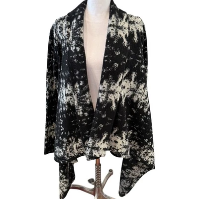 Suéter Cárdigan Asimétrico Yoana Baraschi Negro Gris M Foto 1 de 4