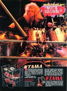 Tama Drums Mick Brown Dokken 1988 gran revista impresa antigua anuncio ¿Regalo para fanáticos? (4134) - Imagen 1 de 1