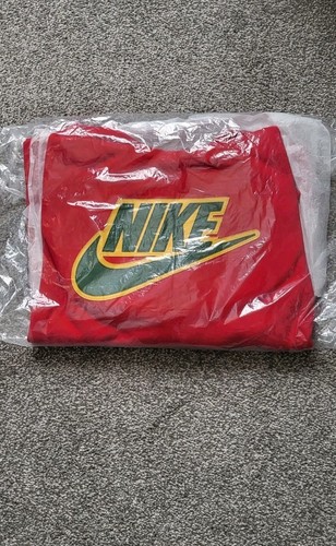 Felpa con cappuccio Supreme X Nike in pelle con applicazioni Rossa taglia XL