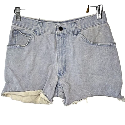 Sasson Jean Shorts Mens 30 Blue Cut Off Light Wash  Actual 26 Waist Vintage USA - Image 1 of 4