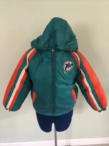 Giacca da club vintage Miami Dolphins NFL Mighty Mac Touchdown per bambini taglia Youth M 10/12 - Foto 1 di 15