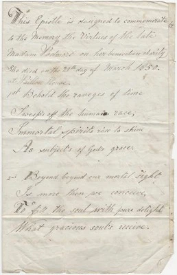 1850 Elegy Woman Teacher Warwickshire England Handwritten Manuscript Memorial - Image 1 of 4