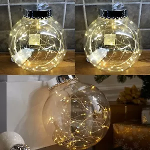 2 x ASDA GEORGE Christmas Large Clear Baubles & LED Warm White Lights SEE VIDEO - Picture 1 of 23