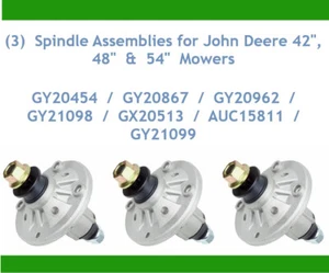 (3) Spindle Assemblies for John Deere GY20454 GY20867 GY20962 GY21098, GX20513 - Picture 1 of 5