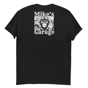 Mike's Garage, coche, reparación, coche, mecánico, herramientas, llave, camiseta clásica para hombre - Imagen 1 de 13
