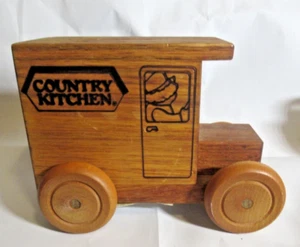 Banco de camión de madera vintage Logomobile 1986 cocina country EE. UU. caja de música - Imagen 1 de 8