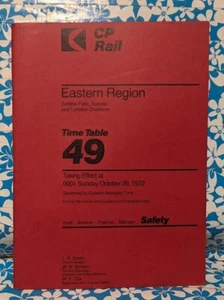 Vintage CP Employee Timetable #49 1972 Canadian Pacific Railway EASTERN ONTARIO - Picture 1 of 2