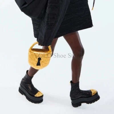 Schiaparelli Inspired 8.5 US  Eu39 Uk6 Black Gold ToeAnke Boots Request Other Sz - Image 1 of 4