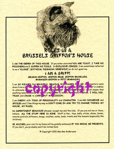 Rules In A Brussels Griffon's House - Picture 1 of 1