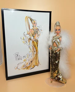 Barbie Gold Doll 1990 Mattel de Bob Mackie edición limitada con estuche e ilustraciones - Imagen 1 de 23