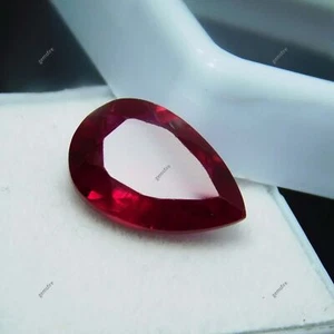 Piedras preciosas sueltas CERTIFICADAS en forma de pera de rubí rojo natural de 5 quilates - Imagen 1 de 12