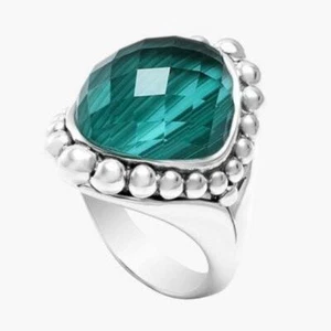 LAGOS Maya Malachite Doublet Stone Ring Sterling Silver Size 7 - Picture 1 of 2