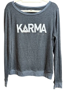 Camisa de manga larga Spiritual Gangster para mujer gris carbón Karma” gráfico piramidal - Imagen 1 de 9