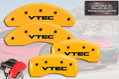 Передние и задние желтые крышки тормозных суппортов MGP 2004-2008 Acura TL - Изображение 1 из 4