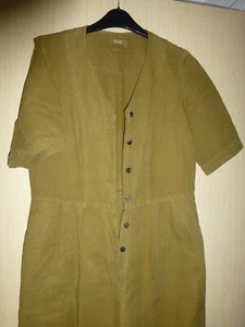 Toast Linen and Cotton Wide Leg Jumpsuit Olive/Khaki , Size 8 - Picture 1 of 6