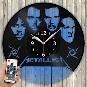 LED Vinyl Clock Metallica LED Light Vinyl Record Wall Clock LED Wall Clock 126 - Picture 1 of 12