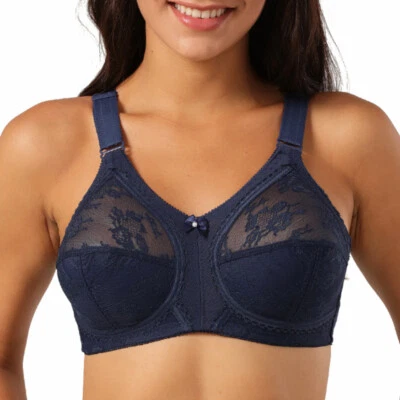 Women's Full Coverage Bra Wirefree Non-padded Lace Minimizer Bra 36-50 ABCD DDE - Image 1 of 4