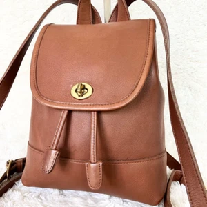 Vintage Coach 9960 Braun Leder Rucksack Drehverschluss Rucksack Handtasche Hergestellt in den USA - Bild 1 von 12