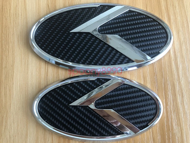 2 piezas/Capucha delantera trasera negra 3D K emblema insignia para Kia OPTIMA 2011-2017/ Foto 1 de 4