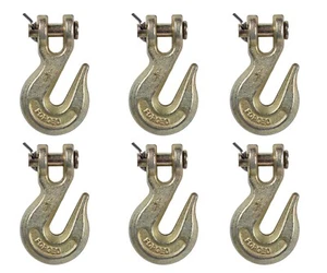 6x Clevis Grab Hook Tow Chain End G70 1/4" Flatbed Trailer Tie Down Hauling Rig - Picture 1 of 8