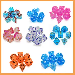 7pcs Polyhedral Dice Sets For Role Playing Party Game RPG - Picture 1 of 32
