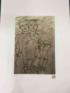 Egon Schiele Lithographie Off Set CM 50x70 Signature Sur Dalle Avec Certifié - Picture 1 of 7