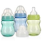 Nuby 3 Pack Tritan Wide Neck Non-Drip Baby Bottles - Anti Colic - BPA Free