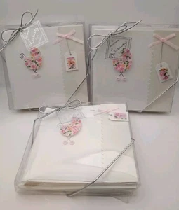 15 X Handmade Birth Announcements It's A Girl Baby Cards Girls Announcement - Picture 1 of 3