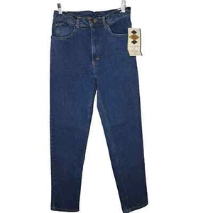 Pantalones de mezclilla Jordache para mujer 31 tiro alto azul cónico lavado oscuro años 80 nuevos con etiquetas vintage - Imagen 1 de 9