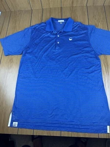 Peter Millar Men's Stretch Blue and  White Striped Polo Shirt XL - Picture 1 of 20