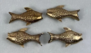 Solid Brass vintage heavy Fish Final drape paper towel screw on knob pull - Bild 1 von 8