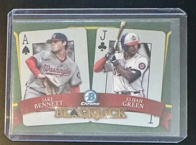 2022 Bowman Chrome Blackjack Jake Bennett Elijah Green Washington Nationals - Image 1 of 2