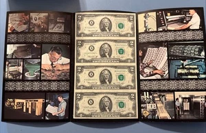 1976 Star Notes Uncut Sheet If 4 BEP Folder - Picture 1 of 4