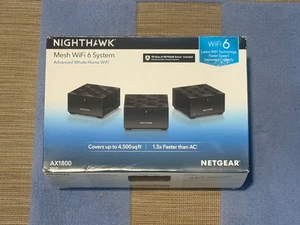 NETGEAR Nighthawk Mesh WiFi 6 AX1800 MK63 System Complete In Box Tested Working - Picture 1 of 11